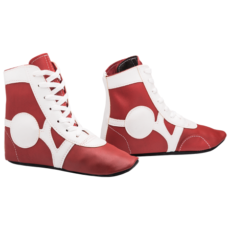 Купить Обувь для самбо SM-0102, кожа, красный Rusco в Сасове 