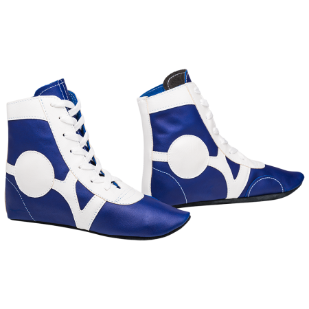 Купить Обувь для самбо SM-0102, кожа, синий Rusco в Сасове 