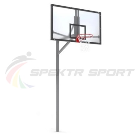 Купить Стойка баскетбольная уличная упрощенная со щитом из оргстекла, кольцом и сеткой SP D 412 в Сасове 